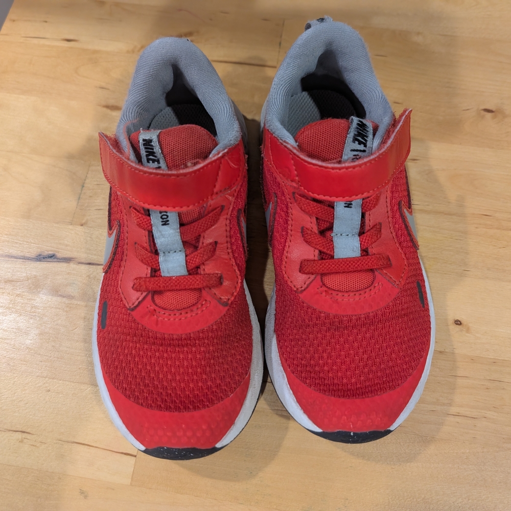 Nike Kids Red and Gray Sneakers